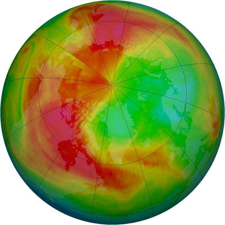 Arctic ozone map for 05 March 2003